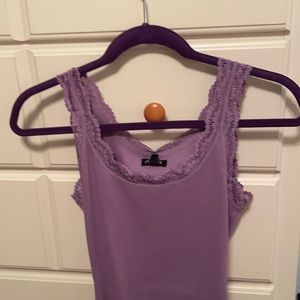 Purple lace tank top
